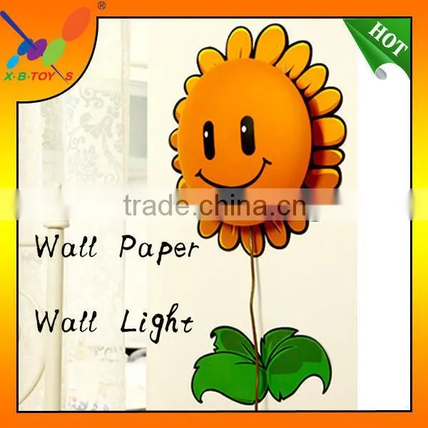 Chinese Factory Provide Lovely Sunflower Paper Wall Sticker Lamp