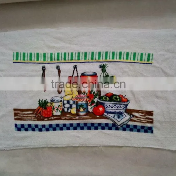 Green Check Border Terry Cotton Towel With Pigment Printing Waist Apron photo-2