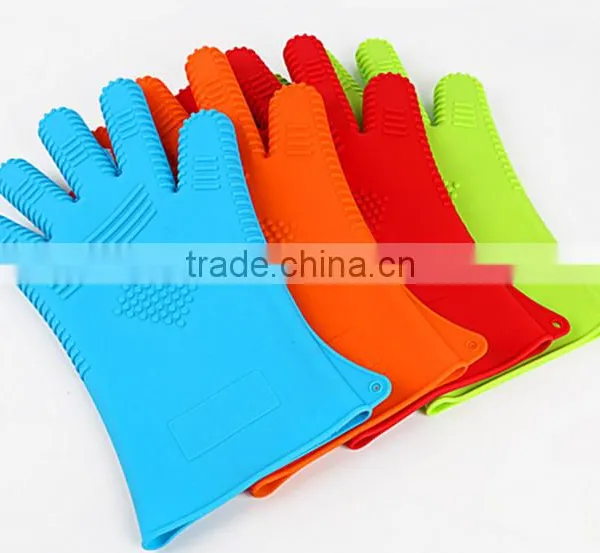Kitchen Cooking Oven Heat Resistant Silicone Gloves photo-3