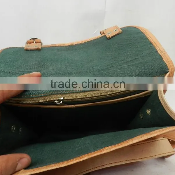 Vintage Leather Messenger Bag With Hand Crafted Embroidery photo-2