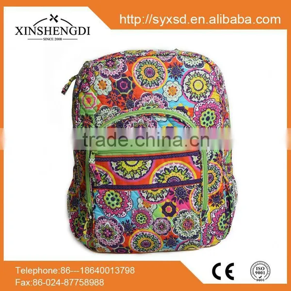 Good Price Cotton Bright Quilted Unique Zip Drawstring Backpack Bag photo-3