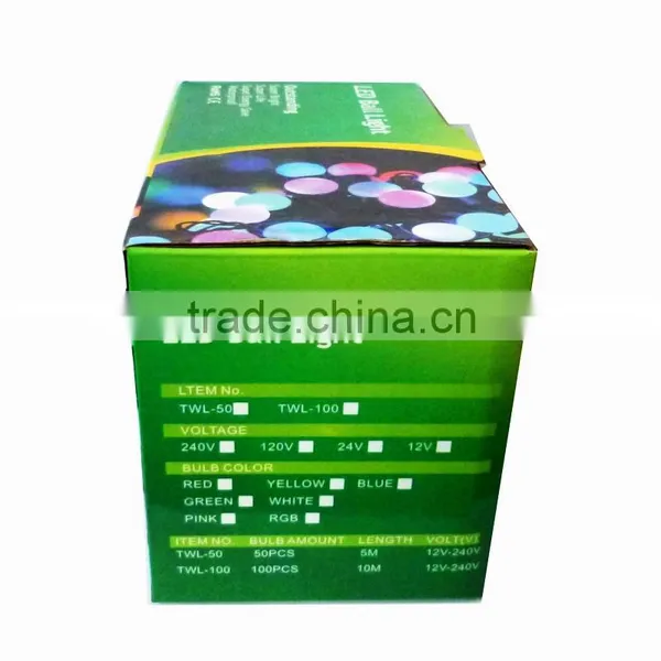 100L LED Green String Ball Light With Ball Outdoor Use Led Christmas Lights for Christmas Decor,street Lights in Zhongshan photo-5