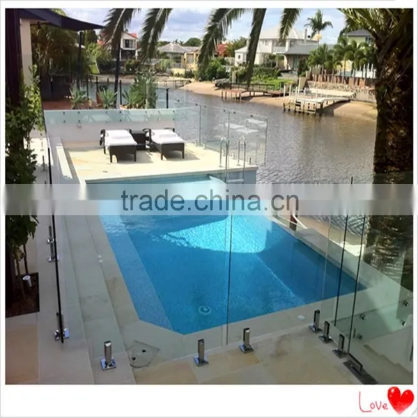 Frameless Glass Fence/handrails With Tempered Glass Fence Panel for Swimming Pool photo-6