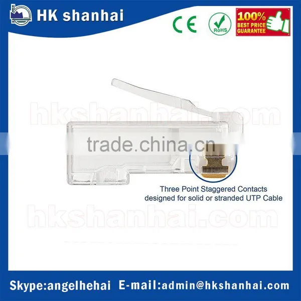 Hot Sale High Quality 100 Pcs 50 Micron Gold-plated Contacts AWG Stranded UTP Cable 8P8C Cat 6 Rj45 Modular Plugs photo-2