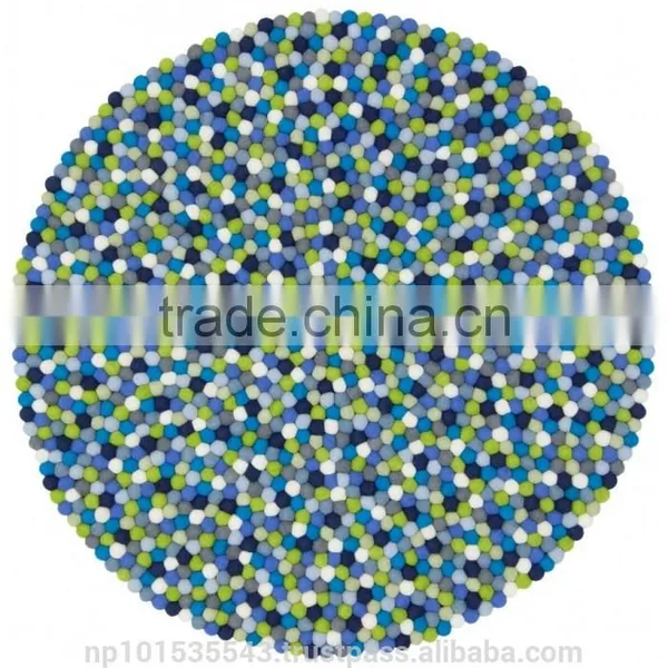 Felt Ball Rug/ Felt Balls Mat/ Felt Ball Mat Made in Nepal/ Felt Ball Mat for Home Decoration