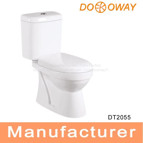 Chaozhou Sanitary ware Export ceramic p trap washdown 2 pc toilet DT2055