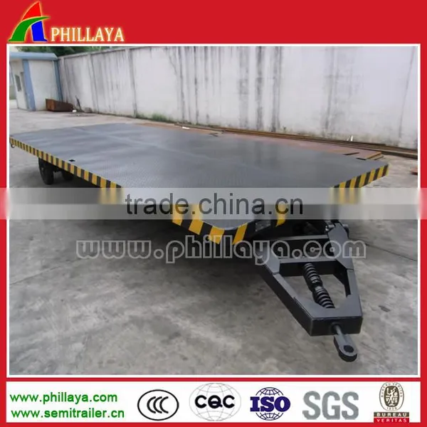 Strong Posts Flatbed Loading Deck 2 or 3 Axles Pallet Full Towing Bar Trailer photo-2