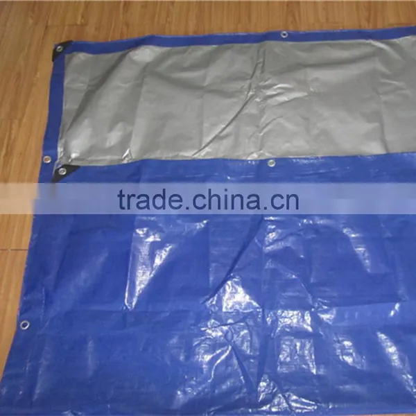 50-350gsm Custom Size Blue and Silver Cheap Price pe Coated Tarpaulin photo-2