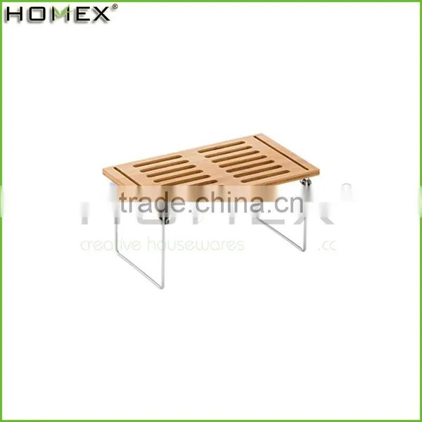 Bamboo Dish Drying Rack Stackable Kitchenware Shelf Homex-BSCI Factory photo-4