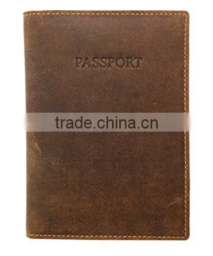RFID Blocking id Card Holder Travel Leather Passport Holder photo-6