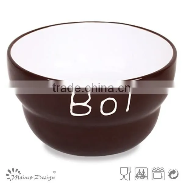Light Color Unique Shape Footed Ceramic Two Tone Soup Bowl photo-3
