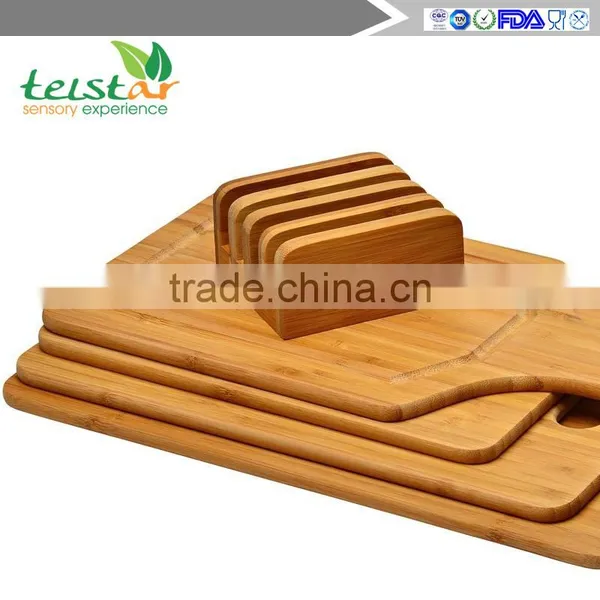 Blue Donuts Premium 5 Piece Bamboo Cutting Board Set - Strong, Durable, No Knife Dull and Eco Friendly photo-2