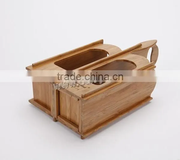 Double Bottle Wine Racks/Bamboo Wine Tray Racks for Christmas photo-3