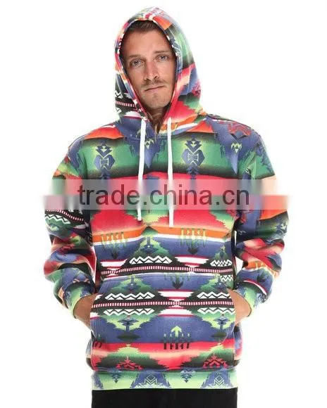 Wholesale Aztec Print Mens Pullover 100 Polyester Hoodie photo-4