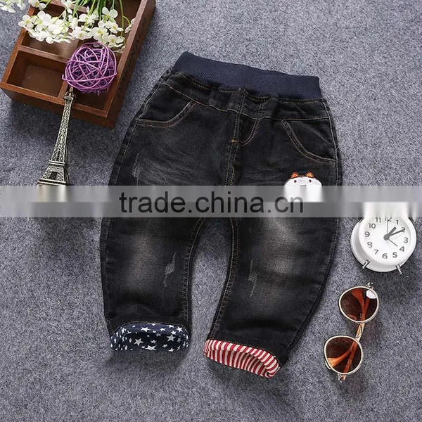 Fashion Baby Girls Boys Cute Baby Long Trouser Kids Soft Jeans Pants photo-2