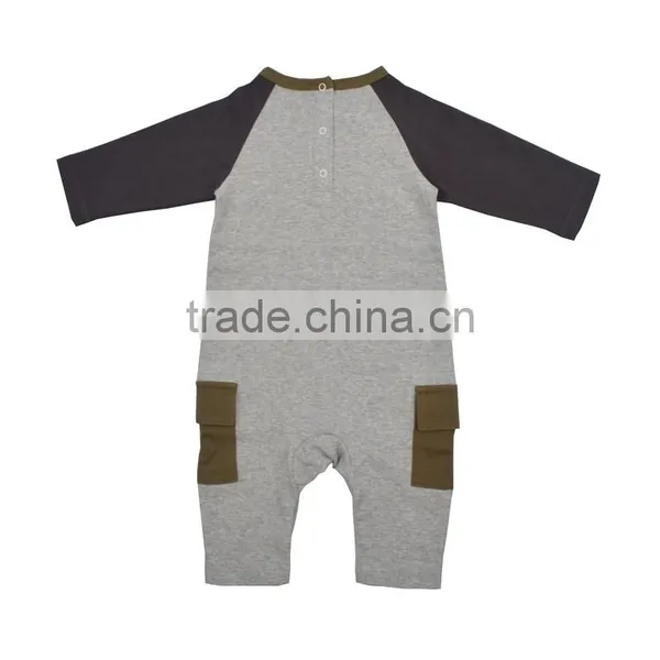 Cute Rugby Applique Boy's Romper Jumpsuits Organic Knit Baby Romper photo-2