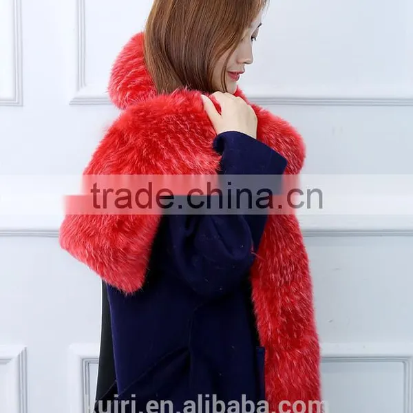 2016 New Fashion Autumn and Winter Womens Faux Raccon Fox Fur Collar Muffler Fur Scarf Faux Long Scarf Cape Winter Scarf photo-5