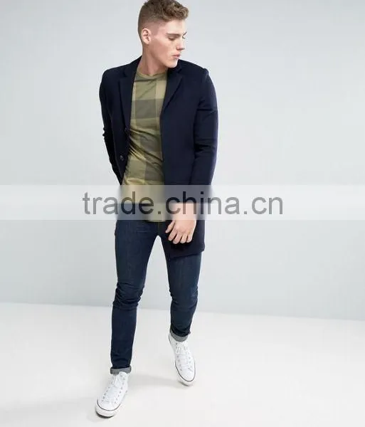 Longline T-Shirt With Curved Hem In Check Print photo-4
