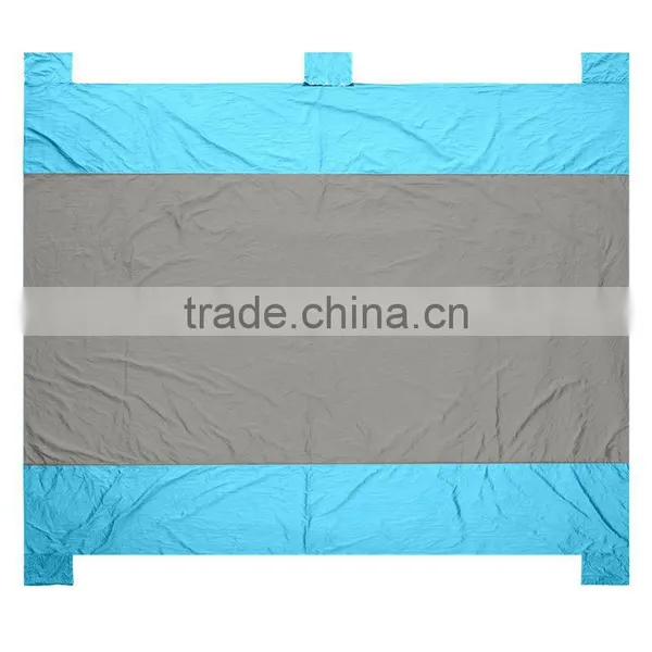 7x7 Feet Family Size Compact Blanket With Pouch 210T Ripstop Nylon Quick Dry Sandproof Fold Beach Blanket, Hike, Camp, Picnic
