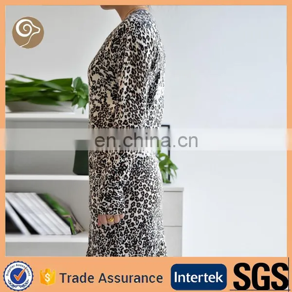 Leopard Printed Wholesale Cashmere Dress Coat photo-3