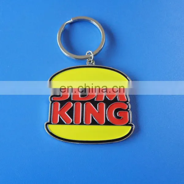 custom big size company logo design promotional gifts soft enamel metal keychain