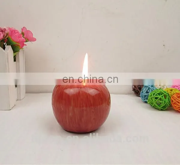Christmas apple fruit shaped scent candle ,fruit apple candle
