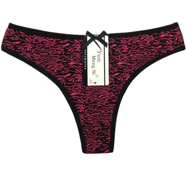Yun Meng Ni Sexy Underwear Zebra Printed Women's T-back Soft Cotton Thong For Women photo-3