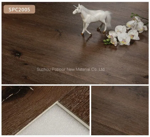 SPC Floor Plastic Flooring Sheet Tiles Slotted Click Lock 5.0mm Thickness 0.7mm Wear Layer