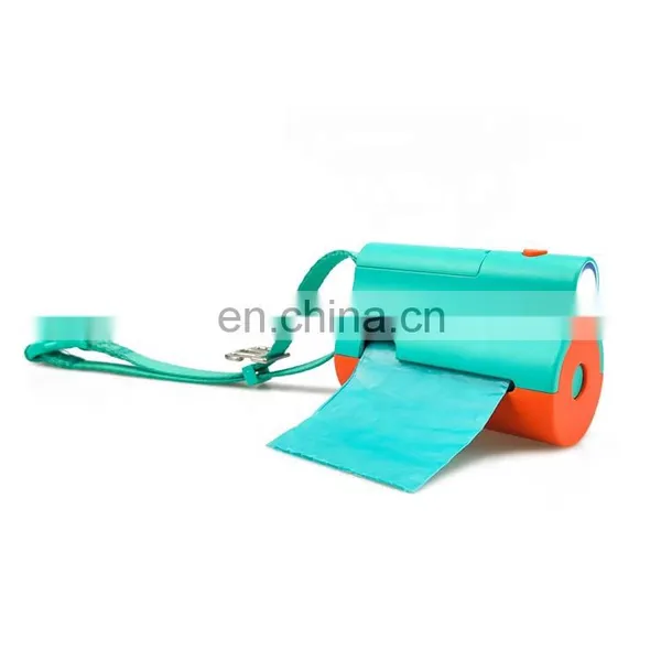Dog Poop Waste Bag Holder Dispenser With LED Flashlight and a Roll Dog Poop Waste Bags Leak-Proof Dog Waste Bags