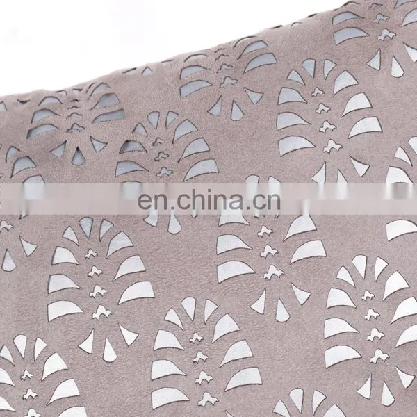 Geometric Pattern Laser Cutting for Decorative Pillow Case Home Suede Grey Decor Square Pillowcase photo-2