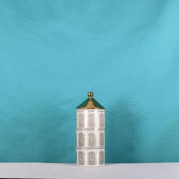 Roman Church Chinese Modern Simple Grey Ceramic Vase With Green Lid For Showroom Decor photo-4