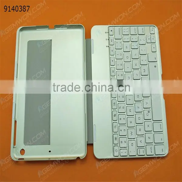 Bluetooth Keyboard for IPad Mini,silver Plastic Keyboard + Leather + pc Case Ultra-light and Thin Bluetooth Keyboard With 7color photo-2