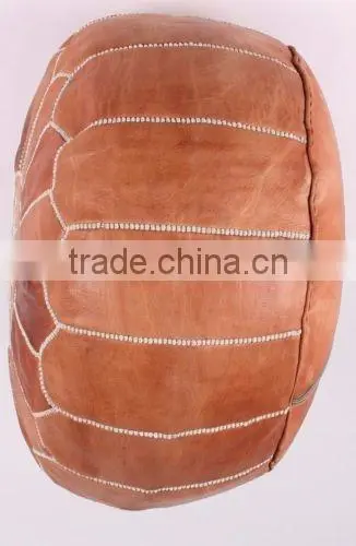 Luxury Custom Logo Moroccan Leather Ottoman photo-2