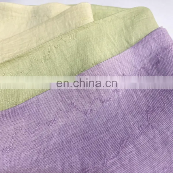 Stock Lot Crinkle Jacquard Custom Printed Nylon Viscose Dress Woven Fabrics photo-3