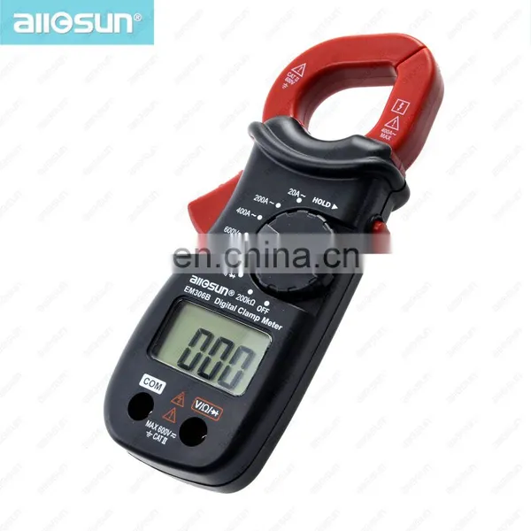 Allosun Handheld Clamp Meter Digital AC DC Volt AC Amp OHM LCD Audible Diode Tester Portable Handheld Clamp Multimeter photo-3