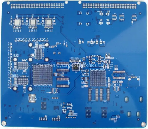 8 Layers Impedance PCB With Blue Soldermask