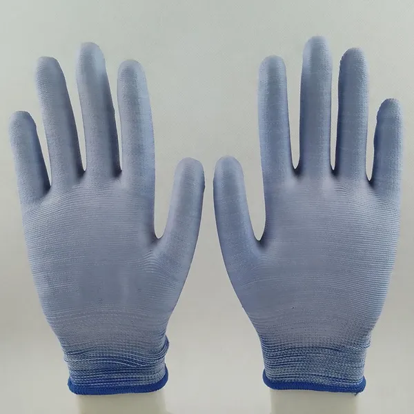 Polyester Knitted pu Palm Coated Safety Work Gloves photo-3