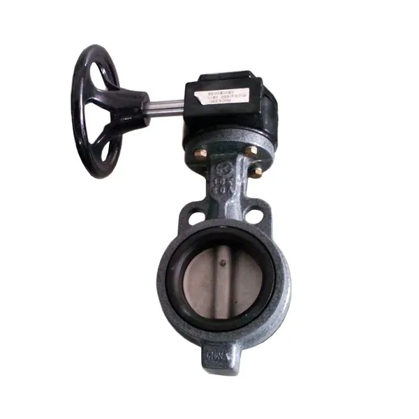 DIN Clamp D71X-16Q Cast Steel Ductile Iron Worm Gear Pneumatic Manual and Electric Wafer Butterfly Valve With Bracket photo-3