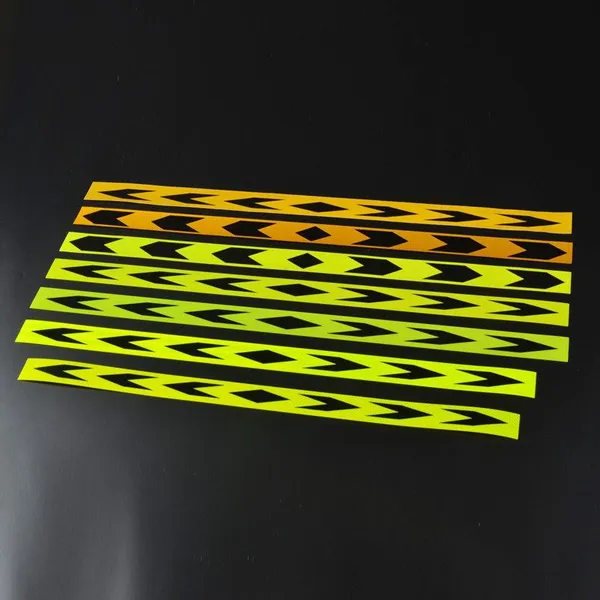 Arrow Guide Sign, Fluorescent Yellow & Black Arrow Reflective Car Sticker, PC Super High Intensity Reflective Guide Marker