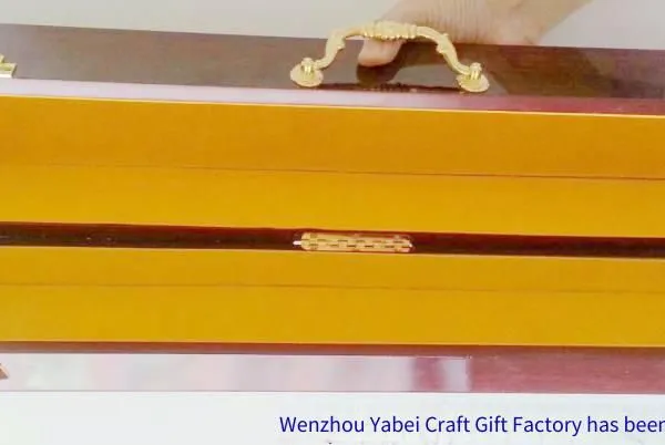 Customized Fishing Rod Wooden Box Packaging With Blue Paint and Laser Engraving, 15 Years of Specialization photo-2