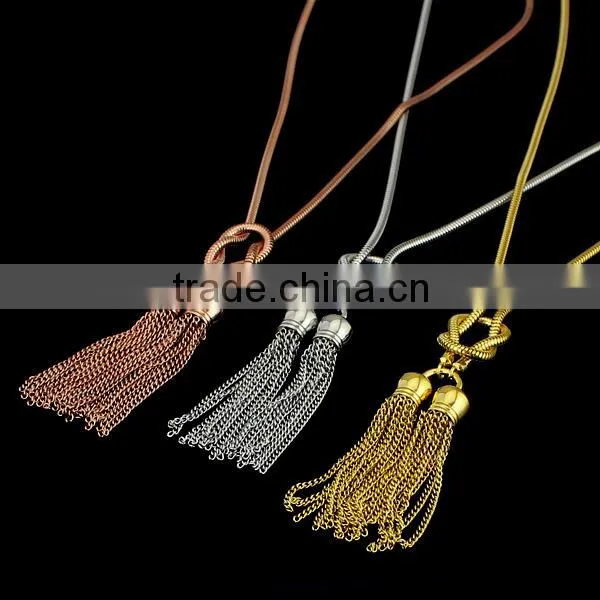 Vintage Tassel Necklace Chain Gold Necklace Designs in 10 Grams photo-2