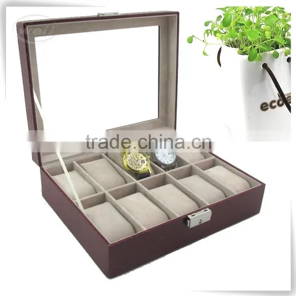 Luxury PU Leather Velvet Pillow Watch Box With Cushion