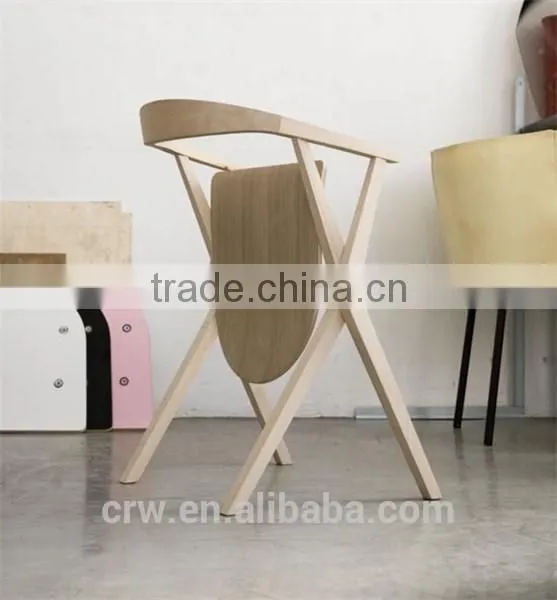 RCH-4106 X-shaped Legs Solid Oak Dining Chair With Flip-up Seat photo-3