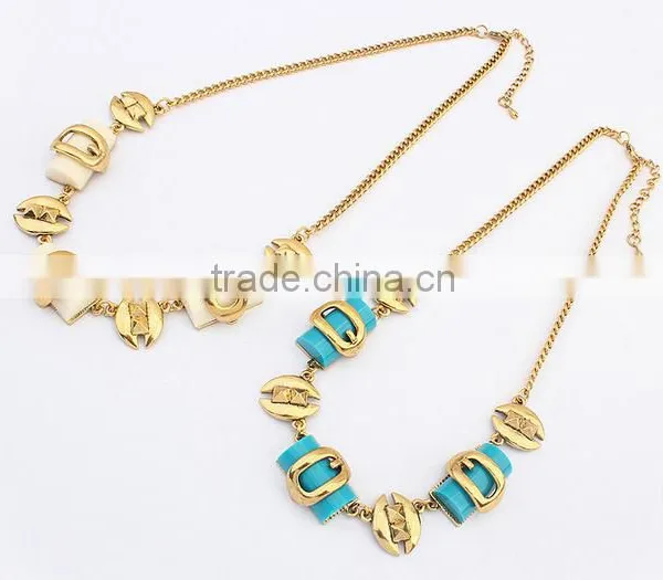 Fashion New Design Personality Metal Geometry Pendant Necklace Jewelry Set photo-3