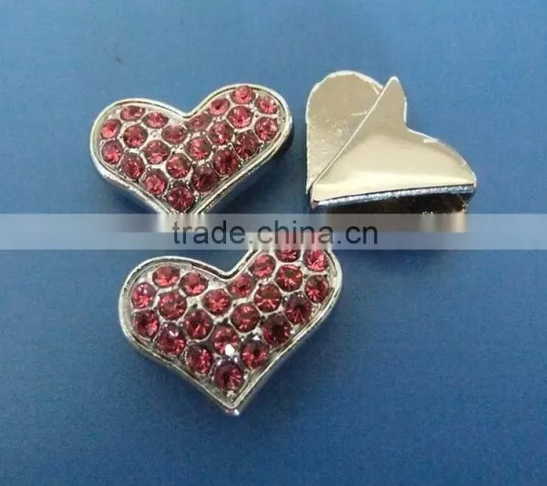 Compet Wholesale Full Crystal Rhinestone 10mm Heart Slide Charms photo-2
