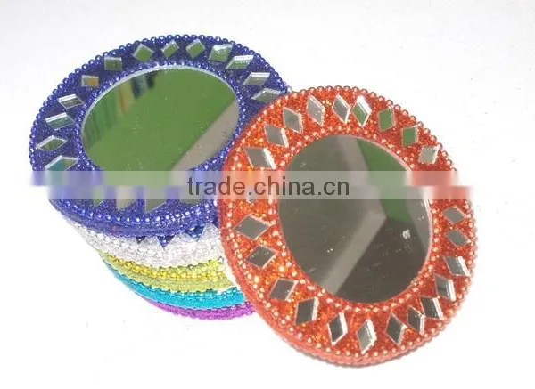 Rajasthani Indian Traditional Pocket Mini Mirror Purse Makeup Mirror photo-5