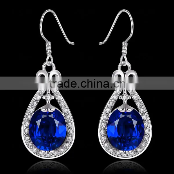 White Gold Plated Ruby Tack Shape Earring photo-6