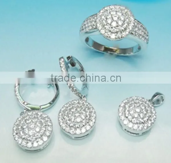 PT90126 Classic Cz Crystal Sterling Silver Jewelry, Pure 92.5% Sterling Silver Jewelry, Sterling Silver Jewelry Wholesale 2015