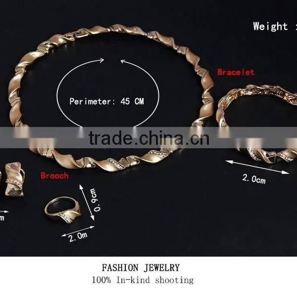 Fashion 18k Gold Jewellery Dubai Turkey Wholesale Choker Jewelry Set photo-4