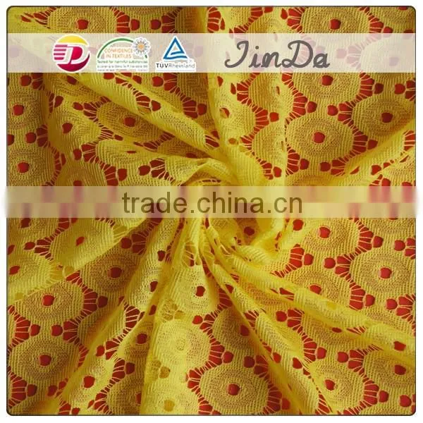 Pretty Floral Elastic Yellow Nylon Lace With Top Quality photo-5